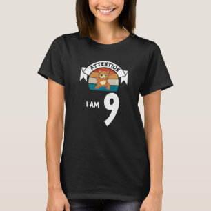 Achtung, ich bin 9 Katze 9. Geburtstag Junge Gebur T-Shirt