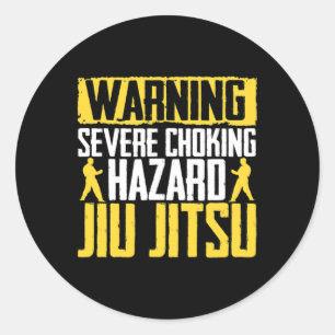 Achtung Ich bin ein Jiu Jitsu Kämpfer Judo Kampfsp Runder Aufkleber