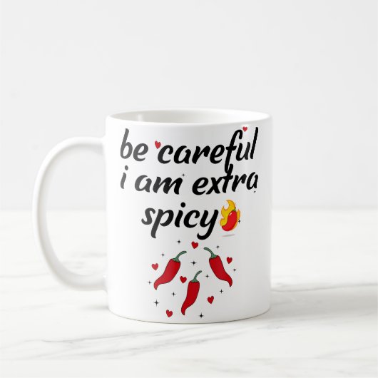 Achtung ICH BIN Extra Scharfe Paprika Lustige Witz Kaffeetasse (Links)