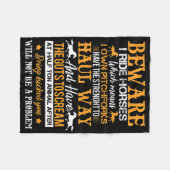 Achtung, ich fahre Pferde Reiten Pferd Reitpferd Fleecedecke (Vorderseite (Horizontal))