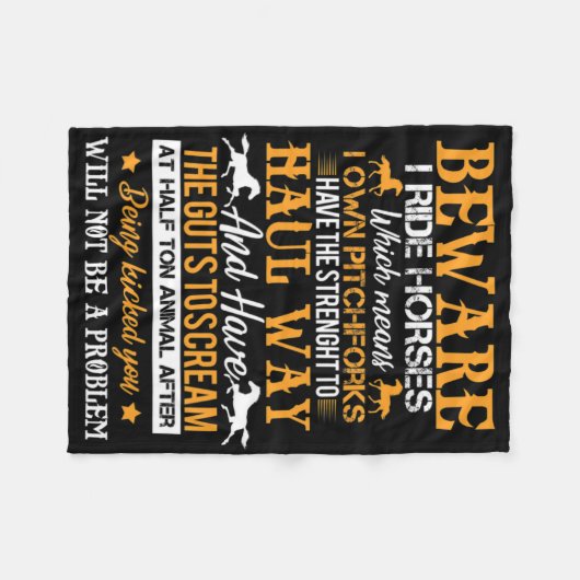 Achtung, ich fahre Pferde Reiten Pferd Reitpferd Fleecedecke (Vorderseite (Horizontal))