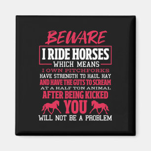 Achtung, ich fahre Pferde Reiten Reiten Magnet
