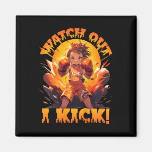 Achtung - Ich trete! Thai-Boxen Muay Thai Kickboxe Magnet
