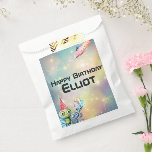 Achtung intergalaktischer Geburtstag Geschenktütchen (Versiegelt)