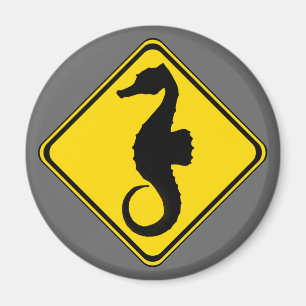 Achtung: Jumping Seepferd Crossing! Magnet