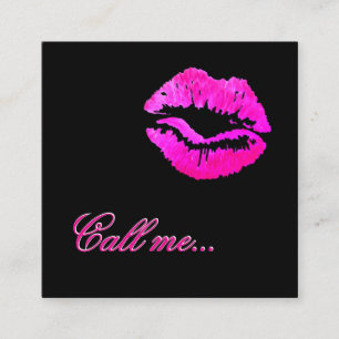 Achtung: Karte schwarz, leuchtend rosa Lippen erha