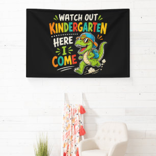 Achtung Kindergarten Ich Komme Dino Banner