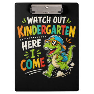 Achtung Kindergarten ich komme Dino Klemmbrett