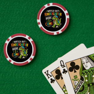 Achtung Kindergarten Ich Komme Dino Pokerchips