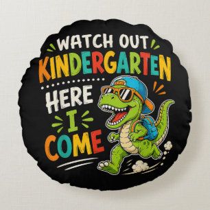Achtung Kindergarten Ich Komme Dino Rundes Kissen