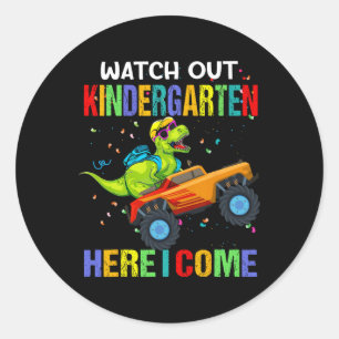 Achtung Kindergarten Ich Komme Erster Tag Von Di Runder Aufkleber