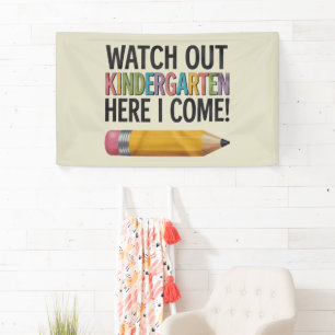 Achtung Kindergarten, ich komme zurück zur Schule  Banner
