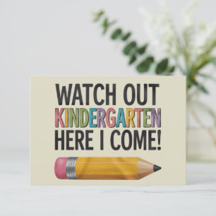 Achtung Kindergarten, ich komme zurück zur Schule  Dankeskarte
