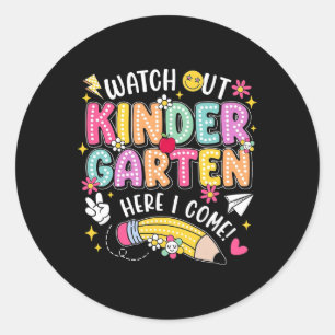 Achtung Kindergarten, ich komme zurück zur Schule Runder Aufkleber