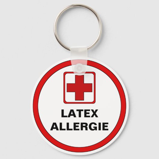Achtung - Latex Allergie Schlüsselanhänger (Vorderseite)