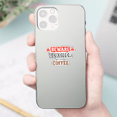 Achtung: Lehrer mit Kaffee | Funny Teacher Aufkleber (Telefon)