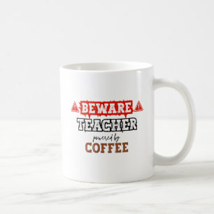 Achtung: Lehrer mit Kaffee Funny Teacher Kaffeetasse