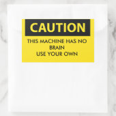 ACHTUNG: lustiger Arbeitsplatzaufkleber mit Hardha Rechteckiger Aufkleber (Tasche)