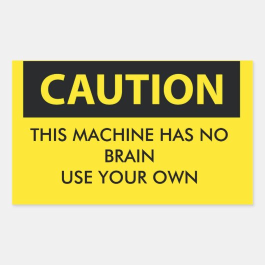 ACHTUNG: lustiger Arbeitsplatzaufkleber mit Hardha Rechteckiger Aufkleber (Vorderseite)