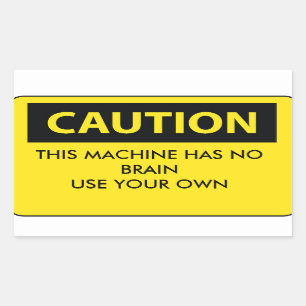 ACHTUNG: lustiger Arbeitsplatzaufkleber mit Hardha Rechteckiger Aufkleber