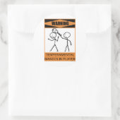 Achtung: Mandolin-Spieler Runder Aufkleber (Tasche)