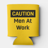 ACHTUNG Männer bei der Arbeit Gelb und Schwarz Dosenkühler (Rückseite)