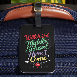 Achtung Mittelschule ich komme Schule Gepäckanhänger