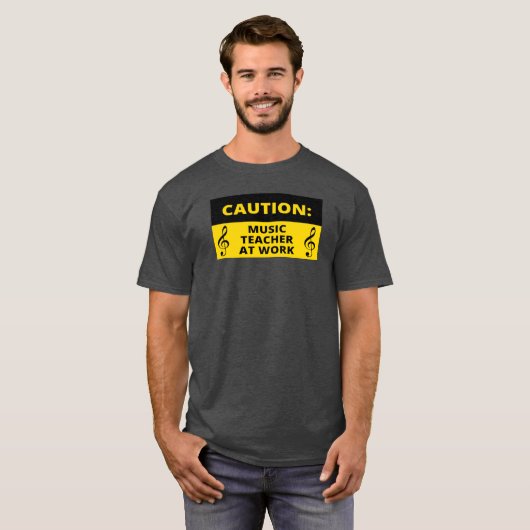 Achtung: Musiklehrer am Arbeitsplatz Funny Music S T-Shirt (Vorne ganz)