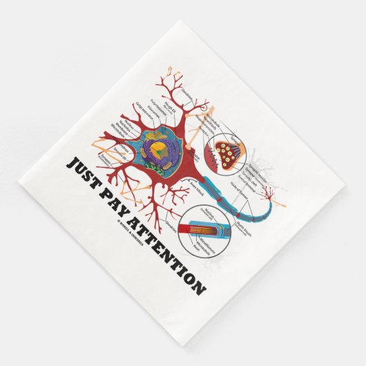 Achtung Neuron Synapse Neurotransmitter Serviette (Ecke)