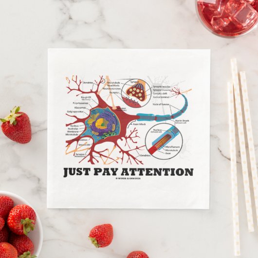 Achtung Neuron Synapse Neurotransmitter Serviette (Beispiel)