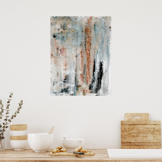 'Achtung' neutrales Abstrakt Art Poster drucken (Küche)