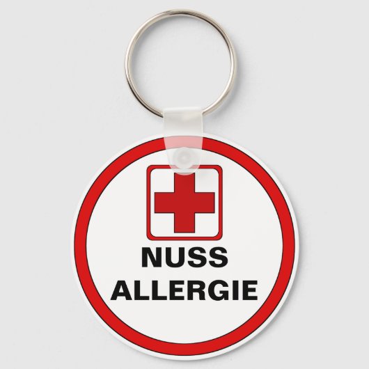 Achtung - NUSS Allergie Schlüsselanhänger (Vorderseite)
