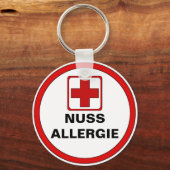 Achtung - NUSS Allergie Schlüsselanhänger (Vorderseite)
