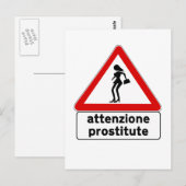 Achtung Prostituierte (2), Traffic Sign, Italien Postkarte (Vorne/Hinten)