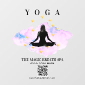 ** Achtung Reiki Frau Yoga Gold Meditation Fensteraufkleber (Blatt)