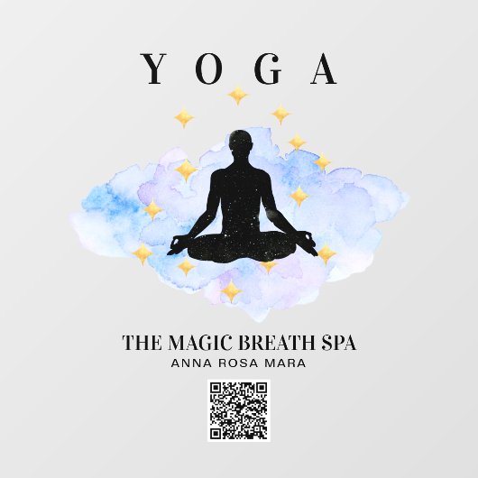 ** Achtung Reiki Man Yoga Gold Meditation Fensteraufkleber (Blatt)