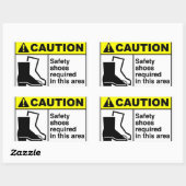 ACHTUNG Sicherheitsschuhe Rechteckiger Aufkleber (Blatt)