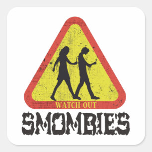 Achtung Smombies Quadratischer Aufkleber