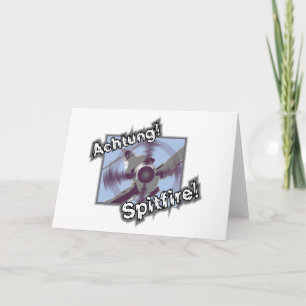 Achtung Spitfire Greetings Card Karte