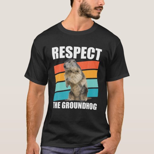 Achtung The Groundhog Woodchuck Groundhog Day Gift T-Shirt (Vorderseite)