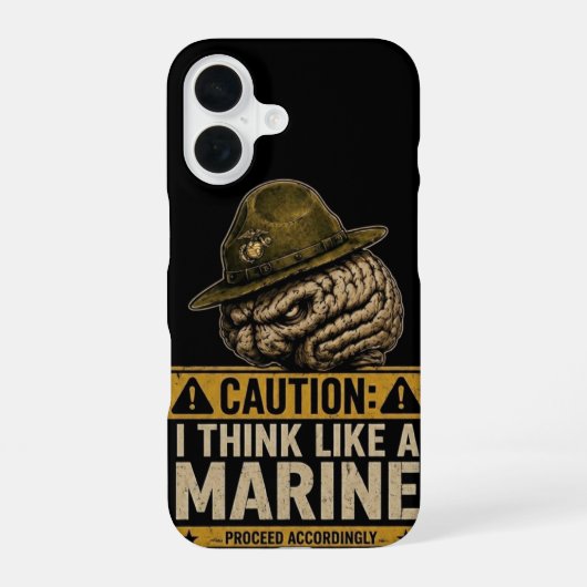 Achtung: Think Like a Marine iPhone 16 Hülle (Rückseite)