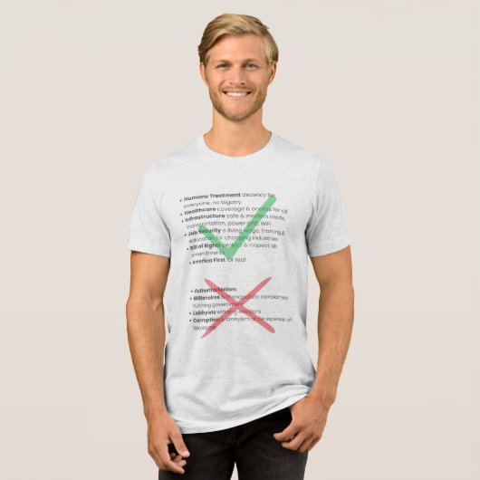Achtung Tri-Blend Shirt (Vorderseite voll)