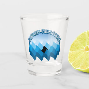 Achtung vor den Einheimischen - Haifische Schnapsglas