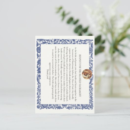 Achtung vor der Sakrament-Bescheidenheitskarte Postkarte (Stehend Vorderseite)