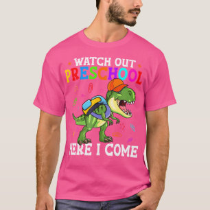Achtung vor der Vorschule hier komme ich Dinosauri T-Shirt