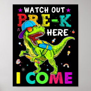 Achtung, Vorkinder, ich komme. Dinosaurier fahren  Poster