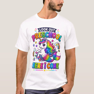 Achtung Vorschule, hier kommen Einhorn Meerjungfra T-Shirt