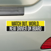 Achtung Welt Neuer Fahrer an Bord Autoaufkleber (Auf Auto)