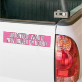 Achtung Welt Neuer Fahrer an Bord Autoaufkleber (Auf Lkw)