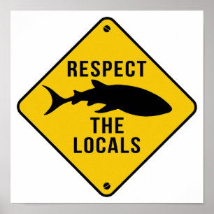 Achtung: Whalehai vor Ort - Warnzeichen Poster